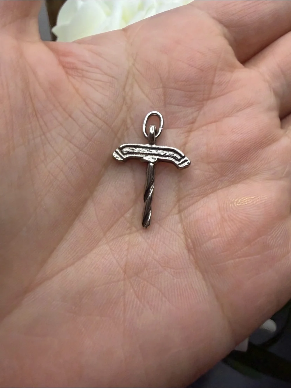 Tone Silver Men’s Pickaxe Pendant Necklace Charm - Silver